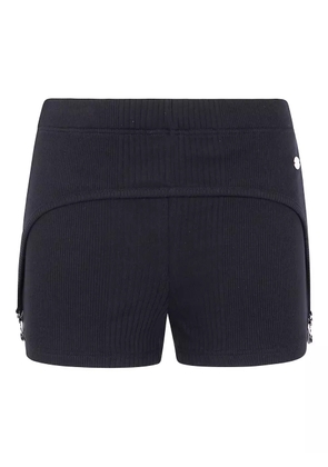 Jean Paul Gaultier ribbed garter-detail shorts - Black