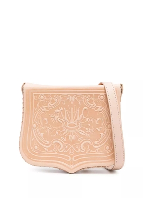 Zeus+Dione embossed-design leather crossbody bag - Neutrals