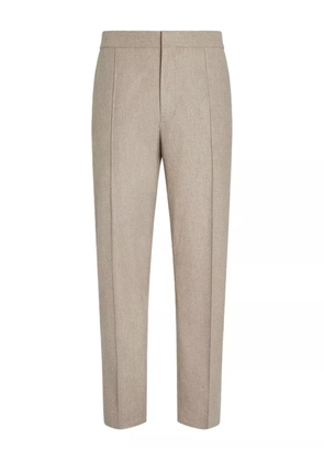 Zegna elasticated-waist wool trousers - Neutrals