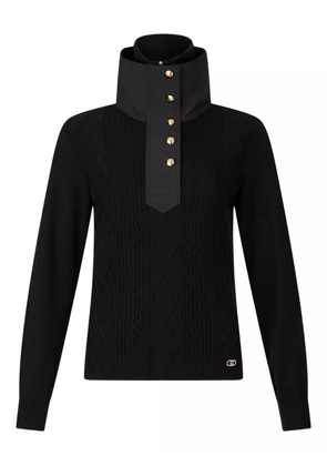 LIU JO cable-knit high-neck sweater - Black