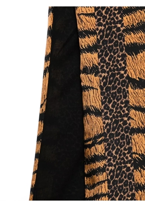 Pierre-Louis Mascia tiger-stripe lace-panelled scarf - Yellow