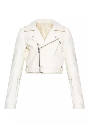 Rick Owens belted asymmetrical zip jacket - White