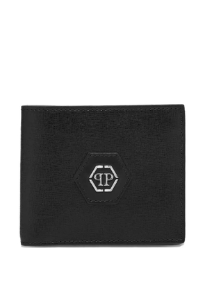 Philipp Plein logo-detail leather wallet - Black