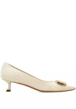 Ferragamo New Vara buckle-detail kitten pumps - Neutrals