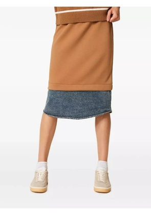TWINSET two-tone midi skirt - Brown