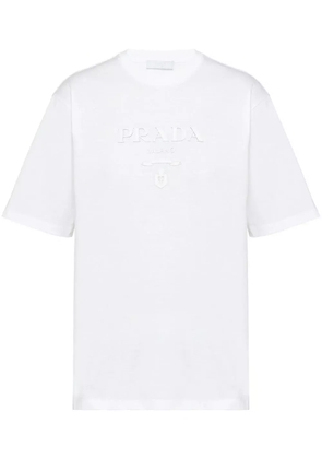 Prada raised logo round-neck T-shirt - White