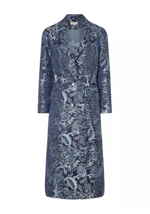 Temperley London Francis floral-brocade belted coat - Blue