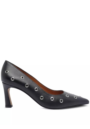 ANGEL ALARCON 75mm pointed-toe eyelet pumps - Black