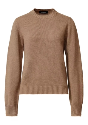 Fabiana Filippi ribbed-cuff round-neck sweater - Brown