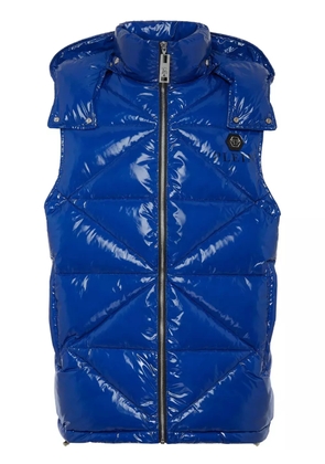 Philipp Plein Hexagon logo-plaque padded gilet - Blue