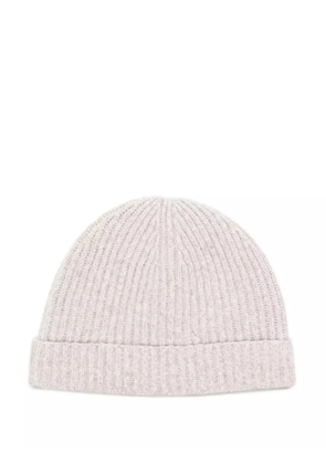 N.Peal cashmere ribbed hat - Neutrals