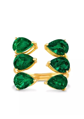 House of Meraki 18kt yellow gold Sage emerald ring - Green