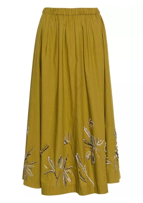Forte Forte crystal-embellished flared midi skirt - Green