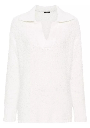 JOSEPH textured knit polo jumper - White