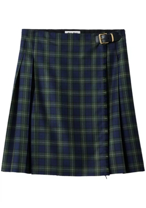 Miu Miu pleated tartan skirt - Green