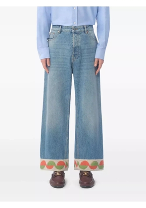 Valentino Garavani jacquard-hem jeans - Blue