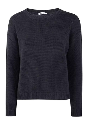 base crew-neck wool sweater - Black