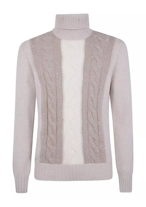 Gran Sasso cable-knit turtleneck sweater - Neutrals