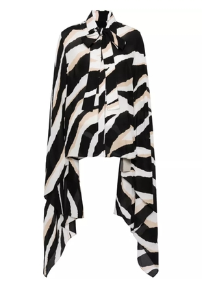 Elie Saab zebra-print silk shirt - Black