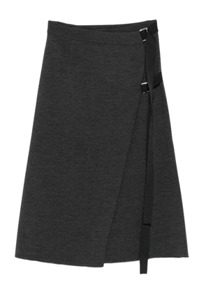 MRZ buckle-fastening wrap midi skirt - Grey
