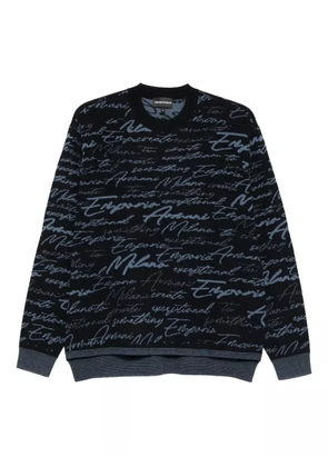 Emporio Armani script-logo sweater - Blue