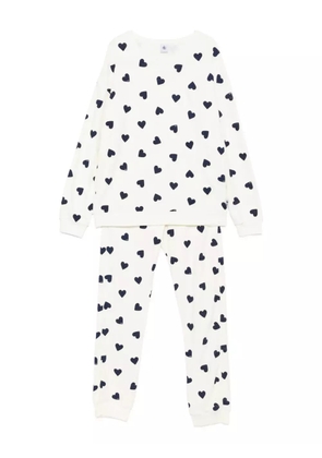 Petit Bateau heart-print pyjamas - White