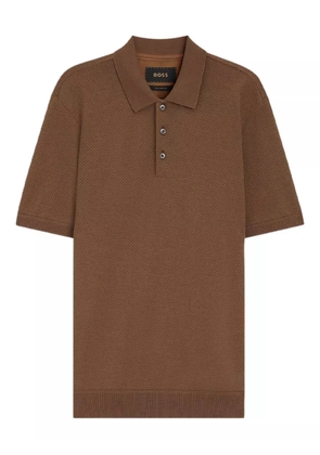 BOSS textured polo shirt - Brown