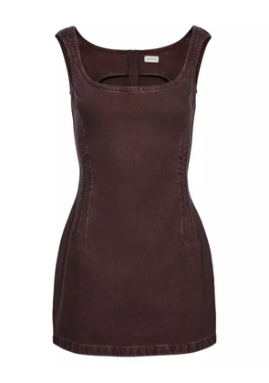 Magda Butrym square-neck denim mini dress - Brown