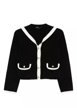 Maje contrast-trimmed pocket cardigan - Black