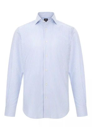 Boggi Milano striped capri-collar shirt - Blue