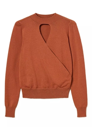 TWINSET heart-neckline crossover jumper - Brown