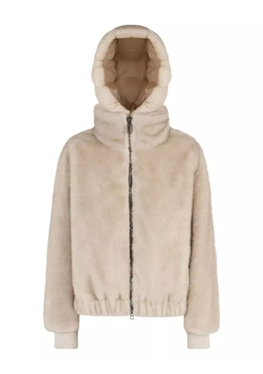 Geox faux-fur zip-fastening hooded jacket - Neutrals