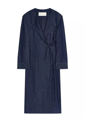 DRIES VAN NOTEN wrap-tie denim coat - Blue