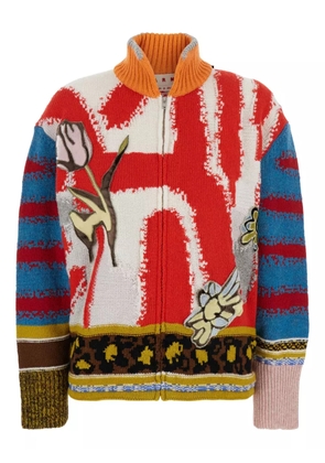 Marni patchwork appliqué cardigan - Red