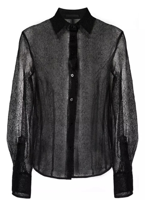Helmut Lang semi-sheer mesh-design shirt - Black