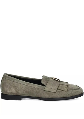 Furla fringed buckle loafers - Green