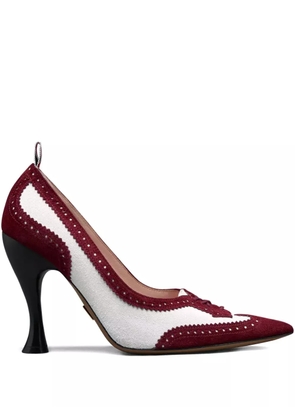 Thom Browne 105mm calf-suede low-throat wingtip pumps - Red