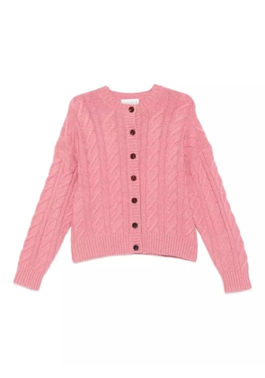 BOMPARD cable-knit crew-neck cardigan - Pink