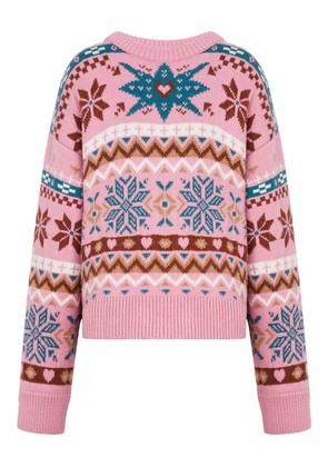 Moschino snowflake fairisle wool sweater - Pink