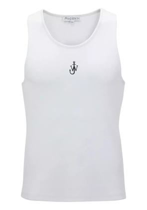 JW Anderson Anchor logo-embroidered tank top - White