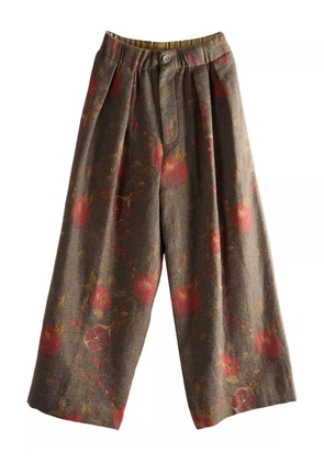 Uma Wang pomegranate print pleated trousers - Green