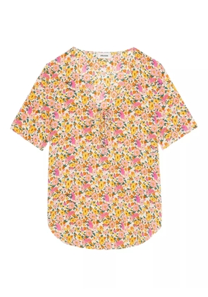 Zadig&Voltaire floral-print short-sleeve top - Orange