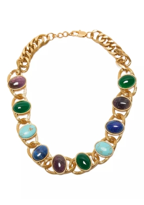 MALIPARMI chain-link gemstone necklace - Gold