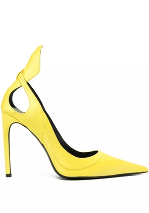 Nina Ricci Pre-Owned 105mm satin cut-out pumps - Yellow