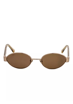 Linda Farrow Sadie oval-frame sunglasses - Gold