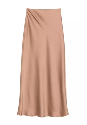 DIXIE satin midi skirt - Brown