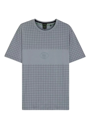 BOSS grid-print T-shirt - Grey