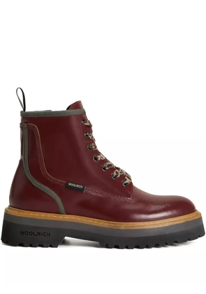 Woolrich Main leather combat boots - Red