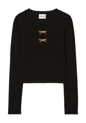 Claudie Pierlot bow-detail knitted top - Black