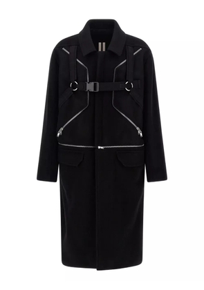 Rick Owens Blixa Jumbo Mac harness-detail zipped coat - Black